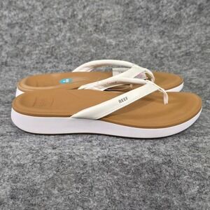 Reef Cushion Cloud White Tan Platform Flip Flop Sandals Womens 11 CJ0234-110-M